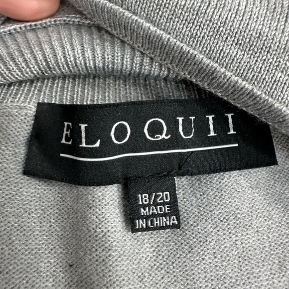 NWT Eloquoii peek a boo knit two tone sweater size 18/20 - Picture 6 of 8